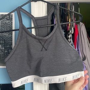 grey nike sports bra